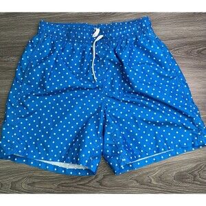 Kanu Surf Blue Polka Dot Swim Trunks Men's Size L